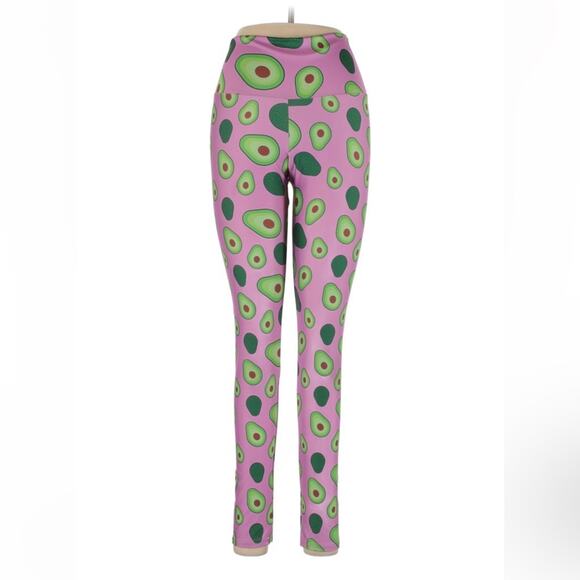 Art of Where pink and green novelty print avocado leggings, size medium - Picture 1 of 9